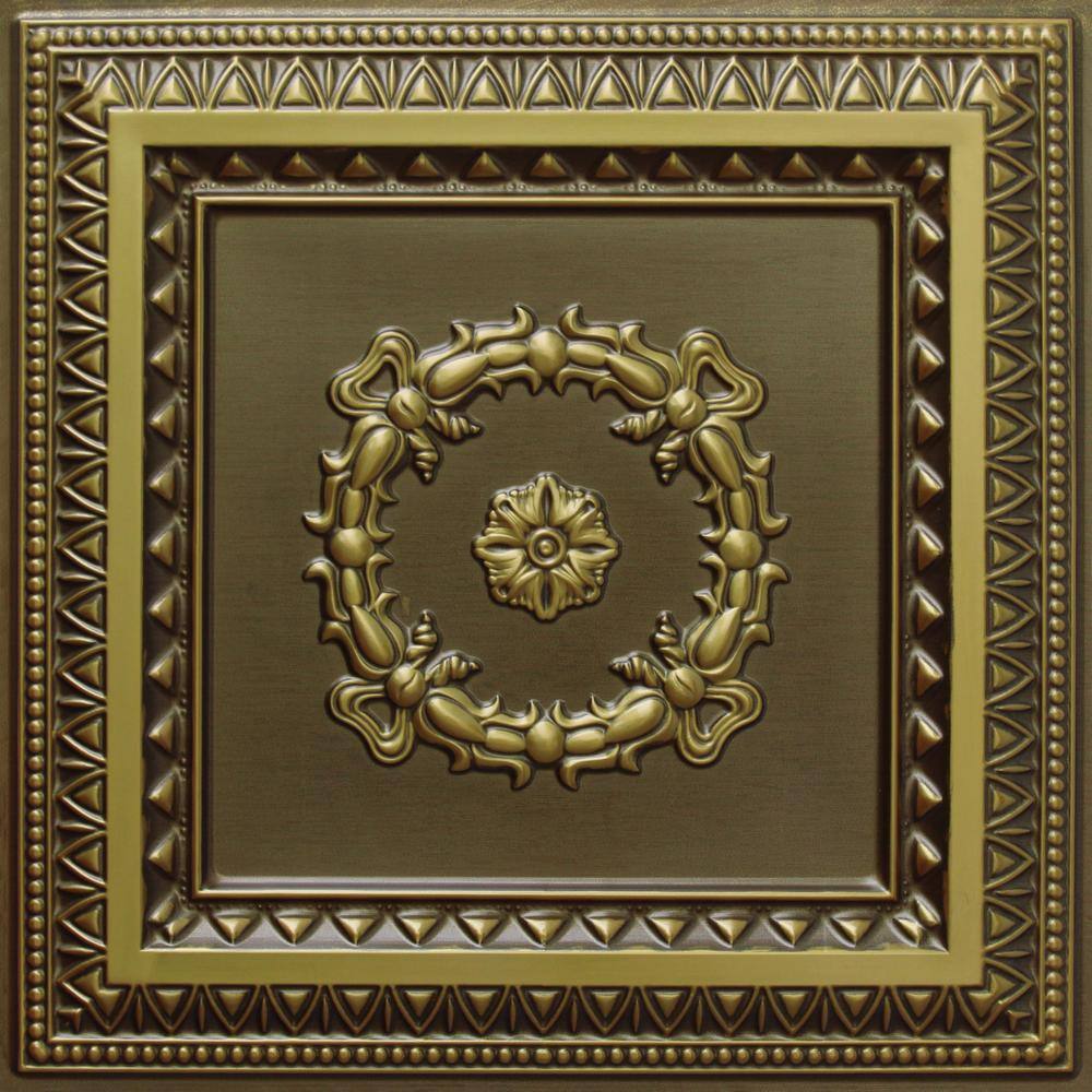 Falkirk Perth Antique Brass 2 ft. x 2 ft. Decorative Rustic Glue Up or Lay In Ceiling Tile (40 sq. ft./case) price history on PriceWatchPro