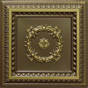 Falkirk Perth Antique Brass 2 ft. x 2 ft. Decorative Rustic Glue Up or Lay In Ceiling Tile (200 sq. ft./case)