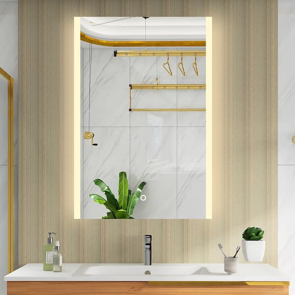 KINWELL 31.5 in. W x 23.62 in. H Frameless Rectangular LED Light Bathroom Vanity Mirror