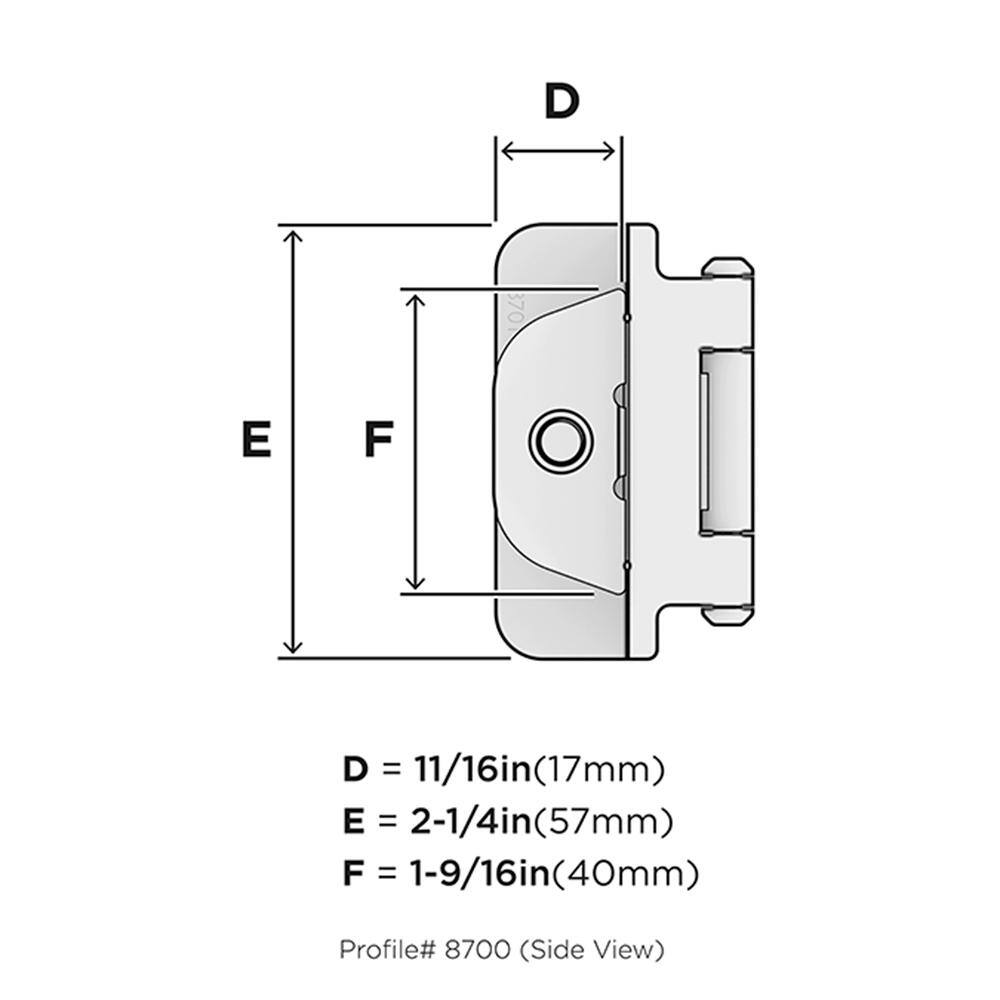 Oil Rubbed Bronze 105-Degree Inset Cabinet Hinge