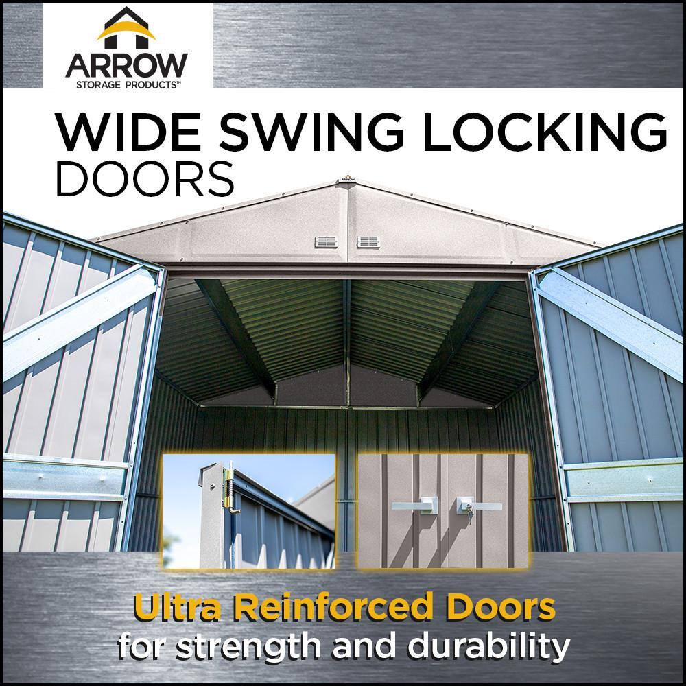 Elite 8x6 Cool Grey Galvanized Steel Storage Shed