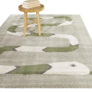 Serpieri Grey 5 ft. x 7 ft. Snake Area Rug