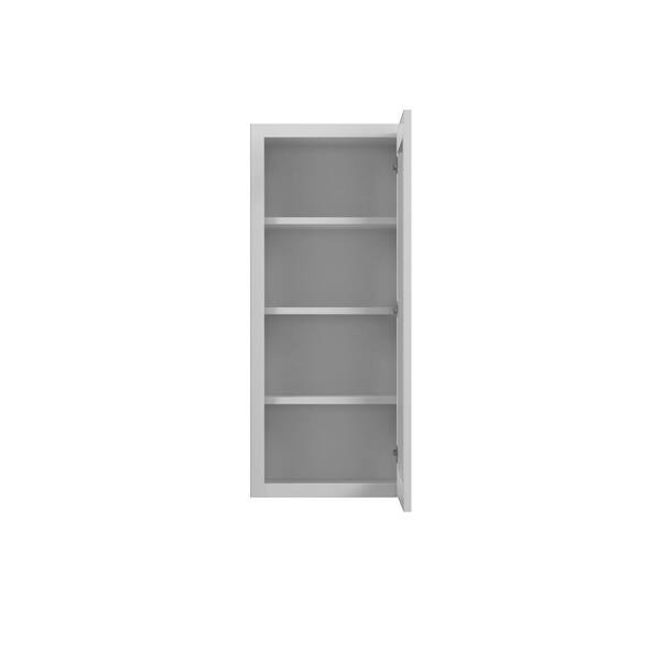 Norfolk Assembled 15 in. W x 42 in. H x 12 in. D Plywood Frosted Glass Door Wall Cabinet in Painted White