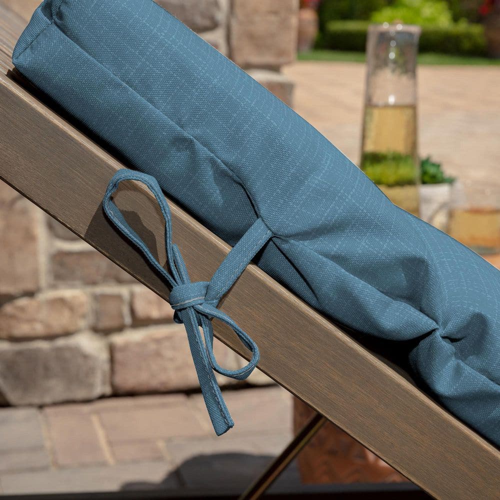 French Blue Water Repellent Outdoor Chaise Lounge Cushion