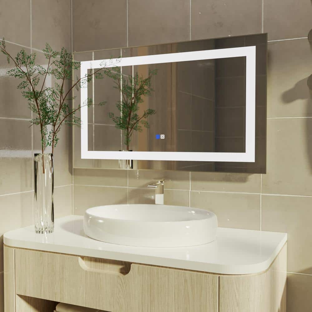 40 in. x 24 in. Rectangular Aluminum Framed Wall Mount Slim LED Light Fog F