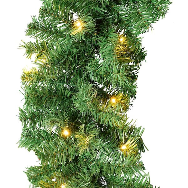 9 ft. Pre-Lit Artificial Pine Christmas Garland with 50 2-in-1 LED Lights