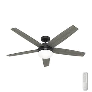 Orchestra 60 in. Indoor Matte Black Ceiling Fan with Remote and Light Kit