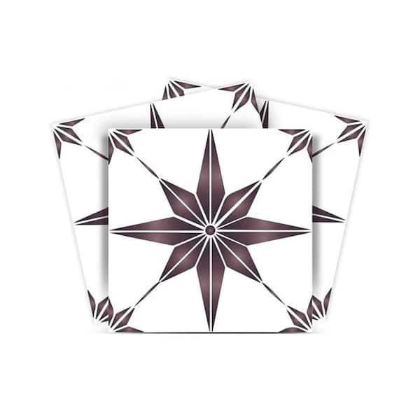 MI ALMA White and Brown B571 6 in. x 6 in. Vinyl Peel and Stick Tile (24 Tiles, 6 sq. ft./Pack)