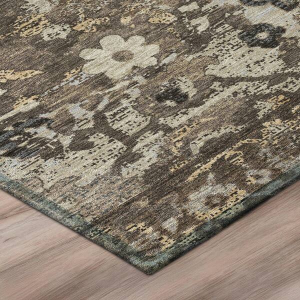 Chantille Machine Washable Indoor/Outdoor Abstract ACN3165 Chocolate 10 ft. x 14 ft. Area Rug