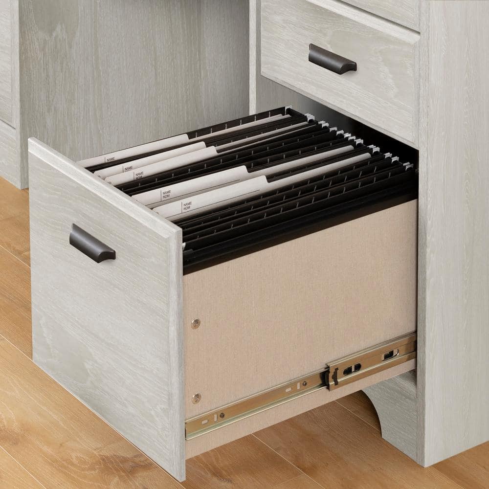 Winter Oak Traditional Computer Desk with Hutch and Drawers