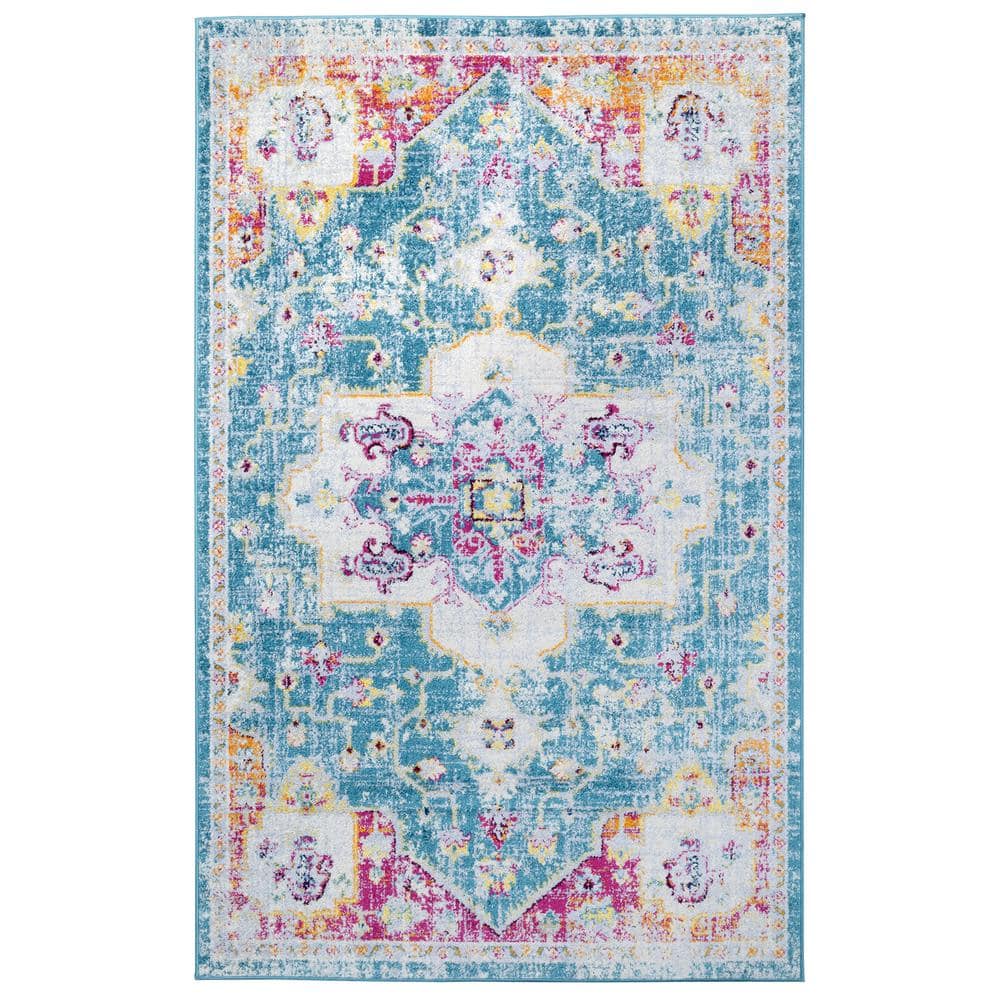 Antep Rugs Elite Blue 4 ft. x 6 ft. Bohemian Distressed Area Rug