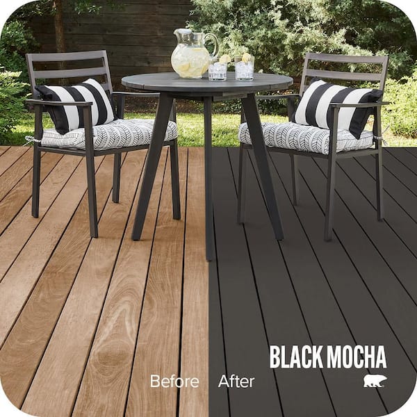 1 qt. #PPU24-01 Black Mocha Solid Color Waterproofing Exterior Wood Stain and Sealer