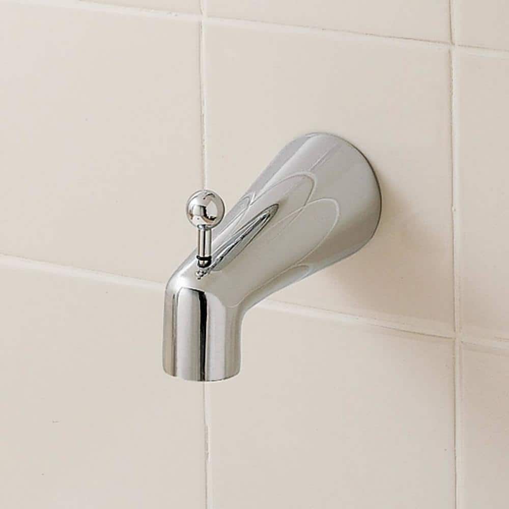 Deluxe Chrome Wall Mounted Tub Spout with Diverter