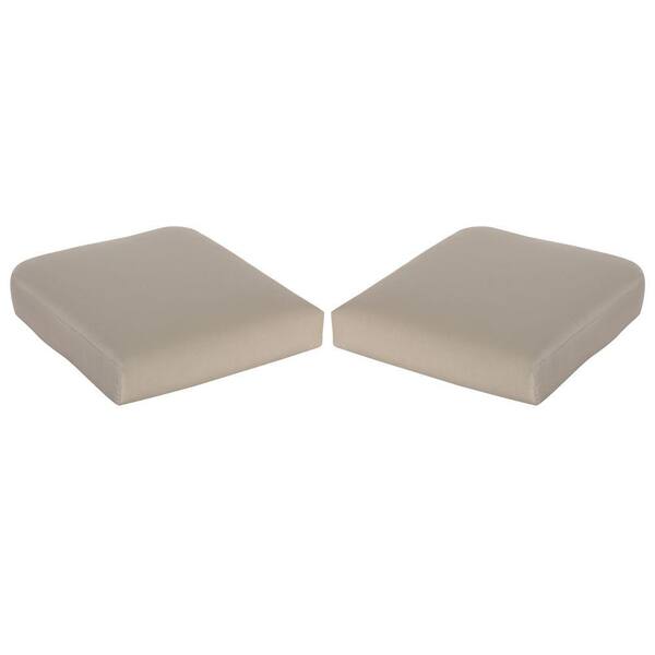 Hampton Bay Mill Valley 19.5 x 20 Outdoor Chair Cushion in Standard Beige (2-Pack)
