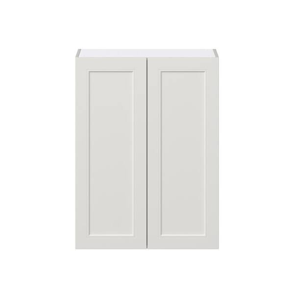 J COLLECTION 30 in. W x 40 in. H x 14 in. D Littleton Painted Light Gray Recessed Assembled Wall Kitchen Cabinet