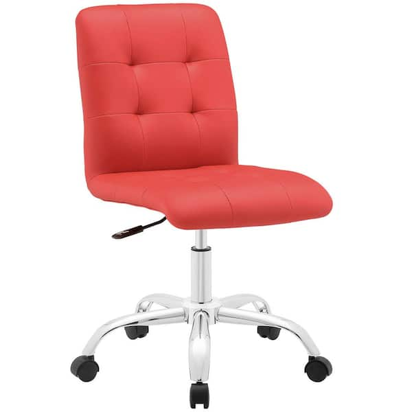 MODWAY Prim Armless Mid Back Office Chair in Red