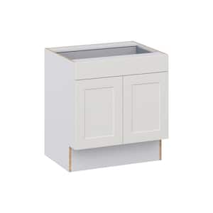 Littleton Painted Gray Recessed Assembled 30 in.W x 32.5 in.H x 23.75 in. D Accessible ADA 1 Drawer Base Kitchen Cabinet