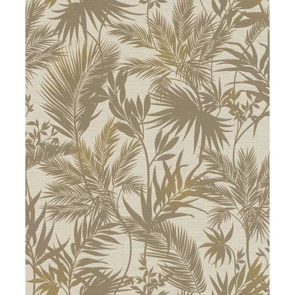 Advantage Saura Brown Frond Paper Non-Pasted Textured Wallpaper