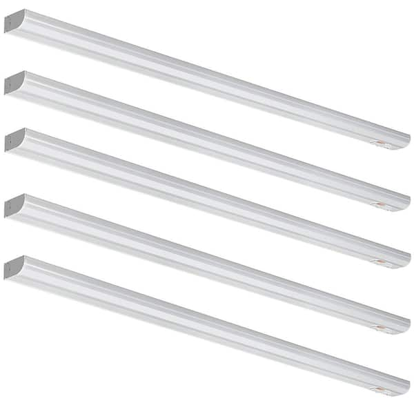 Commercial Electric 36 In Led Under Cabinet Light Bar Plug In Linkable 1000 Lumens Adjustable Color Options 2700k 3000k 4000k 5 Pack 53507101 5pk The Home Depot