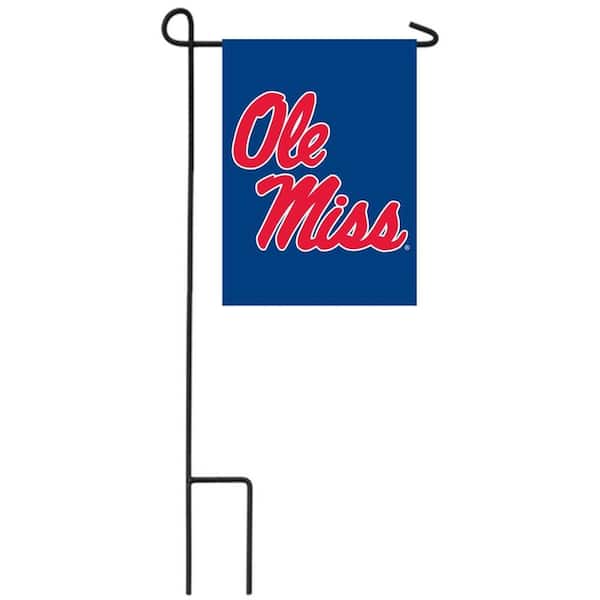 1 ft. x 1-1/2 ft. University of Mississippi 2-Sided Garden Flag with 3-2/3 ft. Metal Flagpole