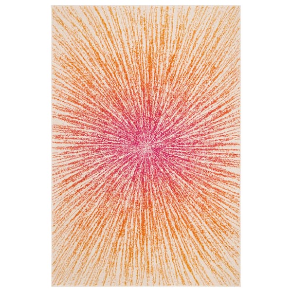 SAFAVIEH Evoke Fuchsia/Cream 4 ft. x 6 ft. Geometric Area Rug