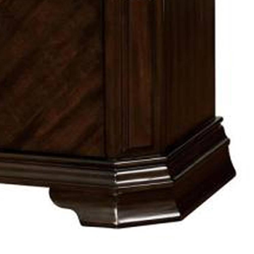 Calliope Classic Espresso 3-Drawer Nightstand with Antique Pulls