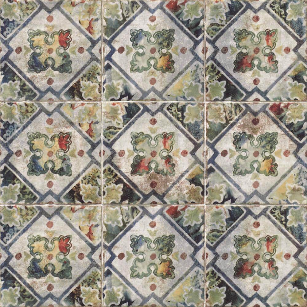 Angela Harris Multicolor 8x8 Polished Ceramic Wall Tile
