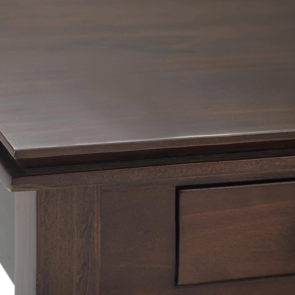 Artisan Tobacco Brown Solid Wood Square End Table with Storage