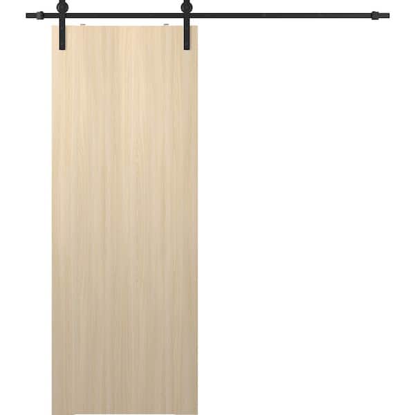 Belldinni Optima 36 in. x 96 in. Manufactured Wood Loire Ash Solid Composite Core Sliding Barn Door with Hardware Kit