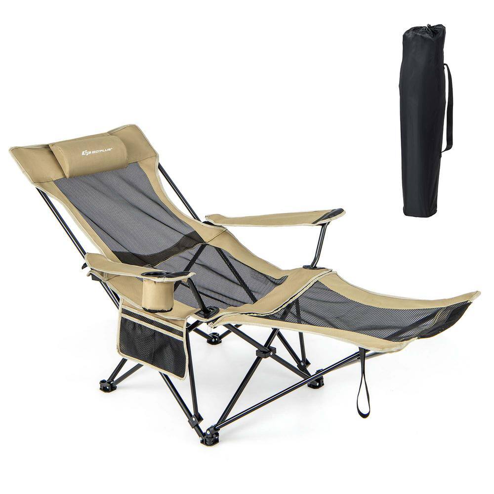 Costway Folding Camping Chair with Detachable Footrest for Fishing ...