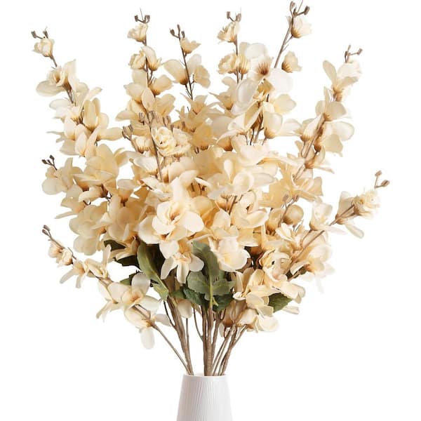 35.43 in. Beige Artificial Flower Faux Delphinium LINBQ135 - The