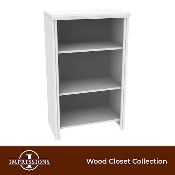 3-Shelf Stackable Rack offers Organizer 25-Inch Wide White Closet System Base Unit