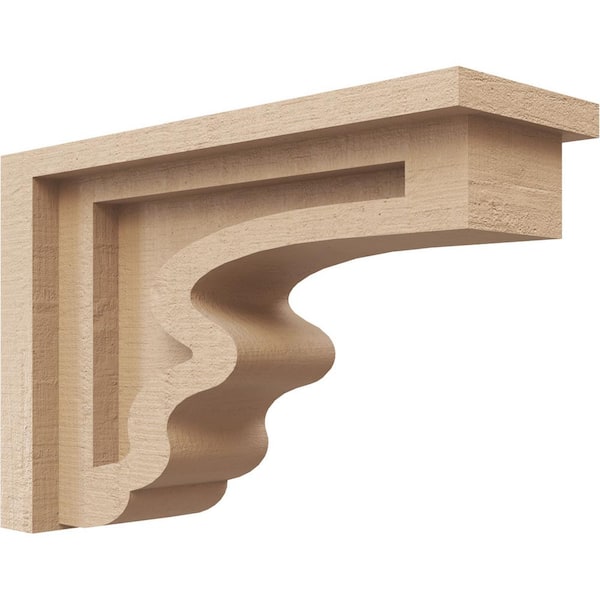 Ekena Millwork 3 in. x 6 in. x 9 in. Classic Highland Rough Cedar Woodgrain TimberThane Corbel, Primed Tan