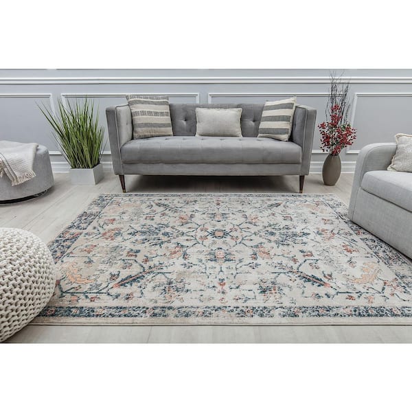 Cora Winter Wheat Beige Transitional Vintage 8 ft. x 10 ft. Area Rug