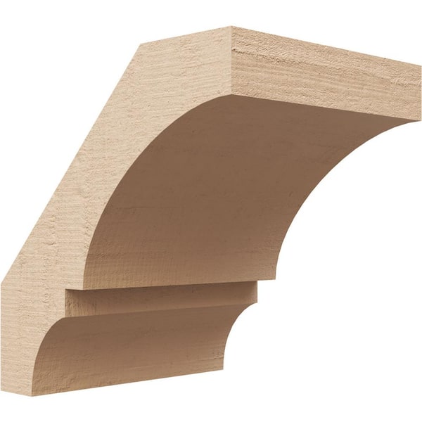 Ekena Millwork 5 in. x 6 in. x 6 in. Balboa Rough Cedar Woodgrain Timberthane Polyurethane Knee Brace, Primed