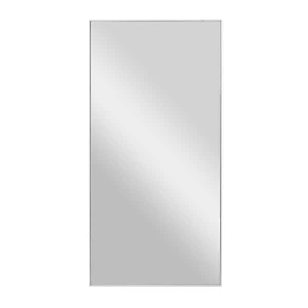 Litton Lane 36 in. x 18 in. Rectangle Framed White Wall Mirror with ...