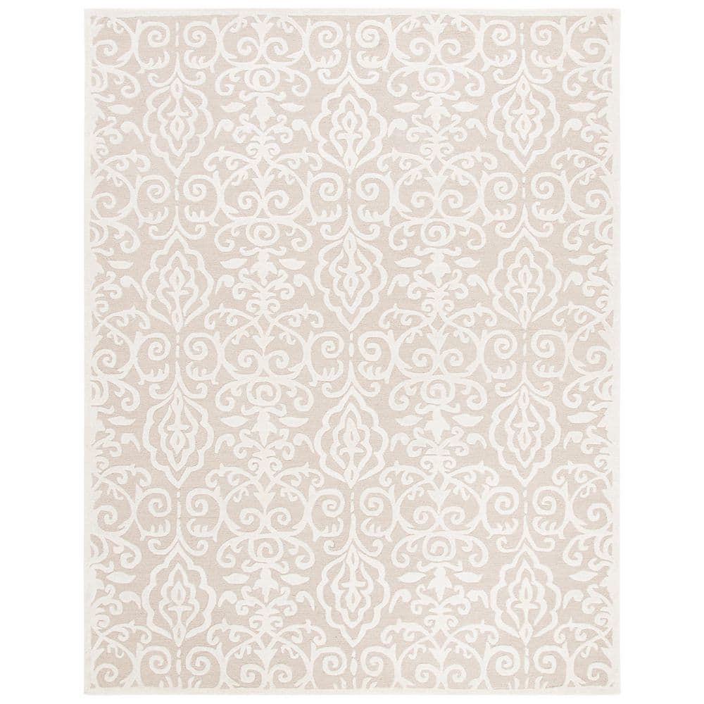 Handmade Gray Tufted Chenille and Wool Blend Area Rug, 10' x 14'
