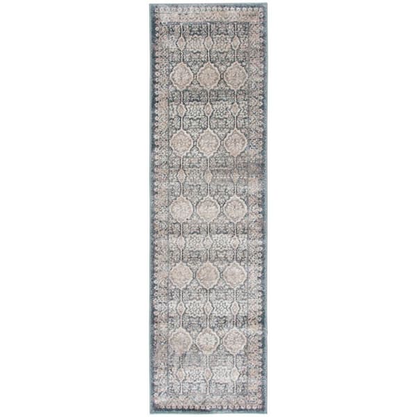 Morrow 2 ft. x 7 ft. Light Blue/Light Gray Runner Rug
