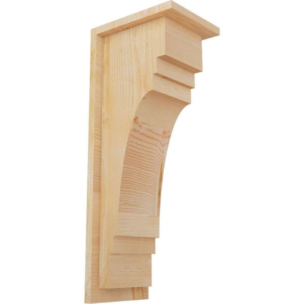 Ekena Millwork 8 in. x 10 in. x 26 in. Douglas Fir Pescadero Rough Sawn Corbel with Backplate