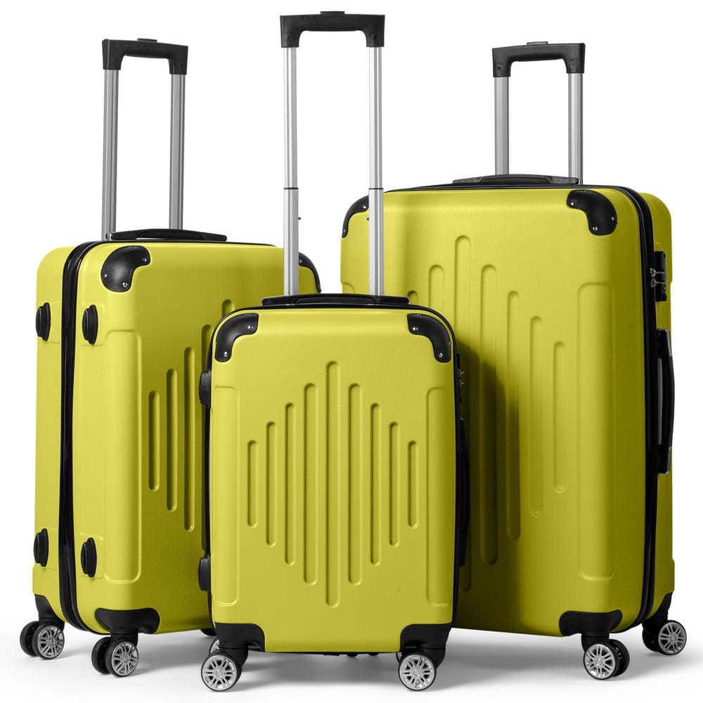 Karl home Nested Hardside Luggage Set in Butter Yellow, 3 Piece - TSA ...