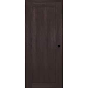1-Panel Shaker 18 in. x 80 in. Left Hand Active Veralinga Oak Wood DIY-Friendly Single Prehung Interior Door