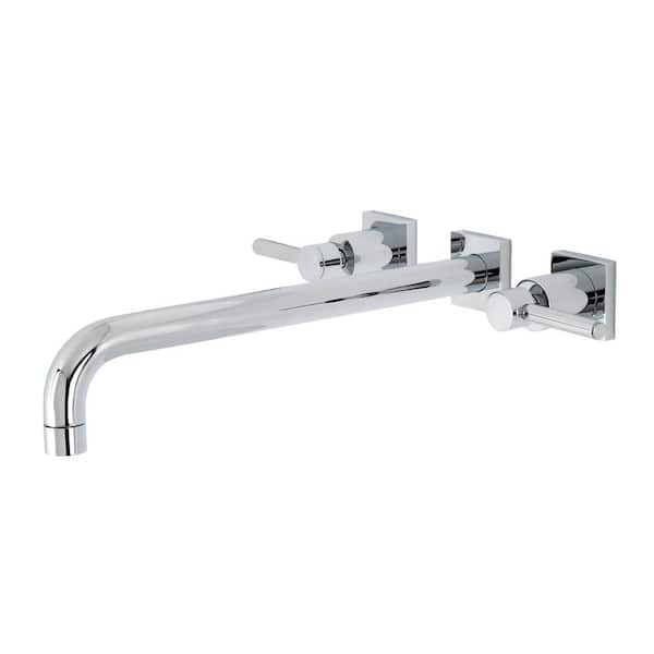 Kingston Brass Concord 2-Handle Wall Mount Roman Tub Faucet in Polished Chrome (Valve Included)