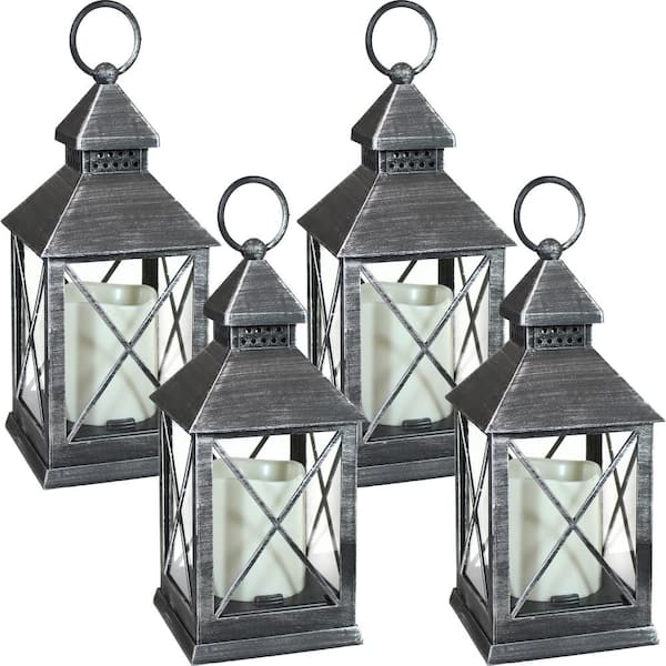 Sunnydaze Decor Yorktown Grey Battery-Powered 10 in. LED Candle Indoor  Lantern (4-Pack) FOR-360-4PK - The Home Depot