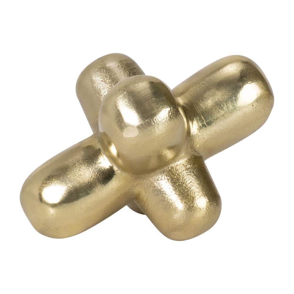 Gold Geometric Metal Orb Sculpture, 8-inch