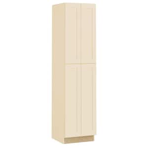 Newport Cream Painted Plywood Shaker Assembled Utility Pantry Kitchen Cabinet Soft Close 24 in W x 24 in D x 96 in H