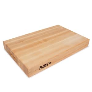 Block 18 in. x 12 in. Rectangular Maple Wood Edge Grain Reversible Cutting Board