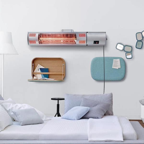 Unbranded 1500-Watt Super Quiet Wall-Mounted Sliver Electric Heaters with Remote Control