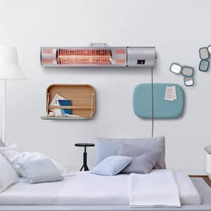 1500-Watt Super Quiet Wall-Mounted Sliver Electric Heaters with Remote Control