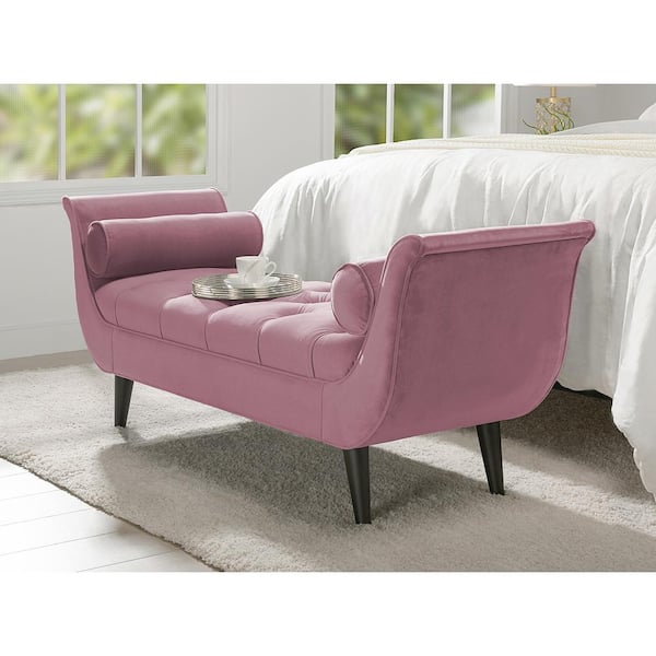 Jennifer Taylor Home Alma Pink Lavender Entryway Bedroom Bench with