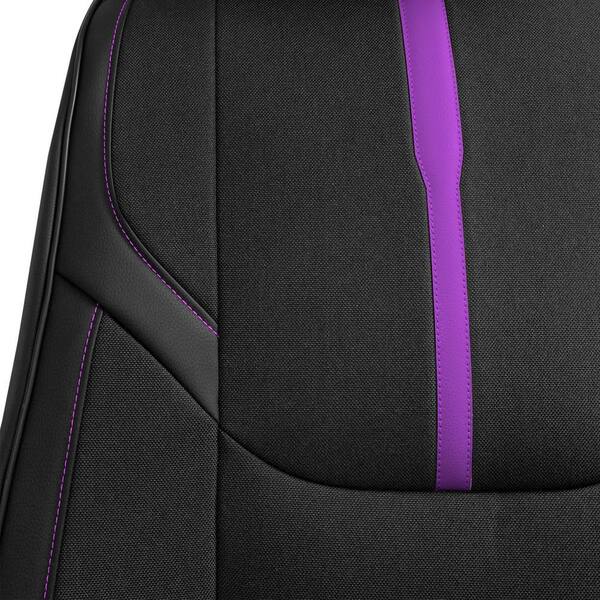 FH Group Universal 47 in. x 1 in. x 23 in. Fit Luxury Front Seat Cushions with Leatherette Trim for Cars, Trucks, SUVs or Vans, Purple